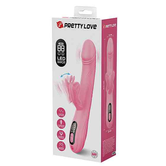 Вібратор-кролик PRETTY LOVE Bella Pink, силікон, рожевий, метелик, подвійна стимуляція Sex Aura Київ