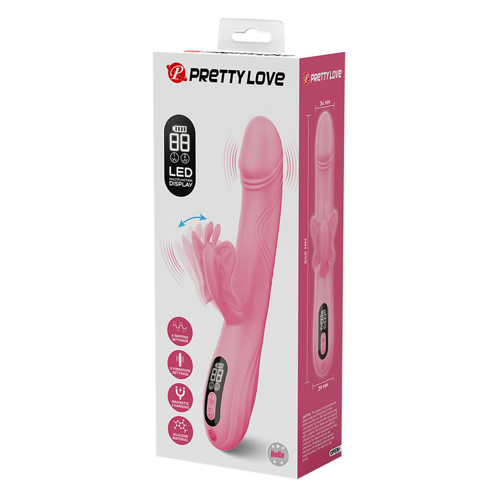 Вібратор-кролик PRETTY LOVE Bella Pink, силікон, рожевий, метелик, подвійна стимуляція Sex Aura Київ - фото 2