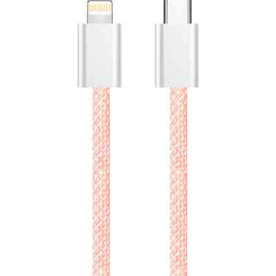 Дата кабель USB-C to Lightning 1.0m 27W pink ColorWay (CW-CBPDCL061-P) Винница