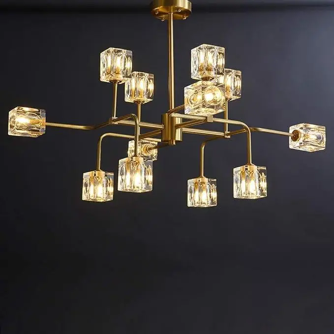Светодиодная люстра Рубик 8913 (Золотистая) на 12 плафонов Винница - изображение 2