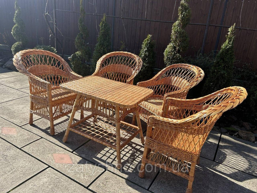 Меблі плетені з 4 кріслами Київ - фото 5