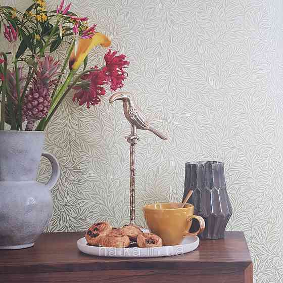 Шпалери флізелінові екологічно чисті Rasch Salisbury 0.53х10 листя гілки маленькі золотисті на пісочному Київ