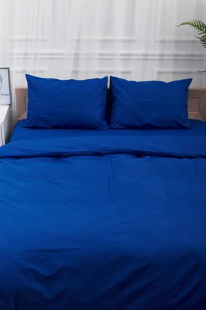 Комплект постельного белья Ideal Textile, бязь синий однотон, двуспальный евро Черновцы