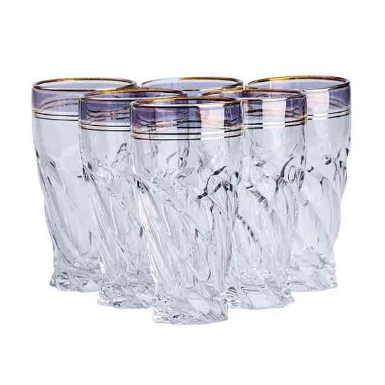 Скляні стакани набір із 6 штук по 250 мл синій HP567 Коломыя