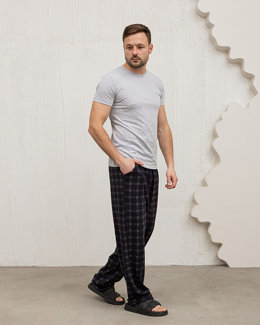 Мужские пижамные штаны - зелёно-черная клетка Tom John 2008Ш Киев - изображение 5