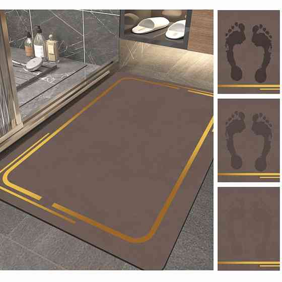 Суперпоглинаючий Діатомітовий Килимок Aquarius для ванної 60 х 90 см Коричневий Мармур Буча