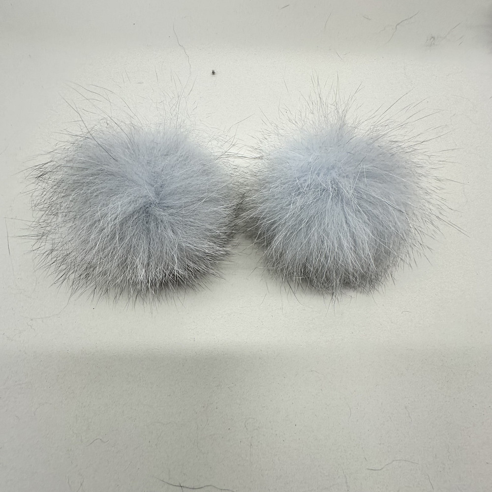 Помпони з натурального хутра блюфрост Блакитний Харків - фото 1