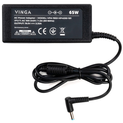 Блок живлення до ноутбуку Vinga HP 65W 19.5V 3.33А 4.5*3.0 (VPA-1953-HP4530-101) Вінниця - фото 2