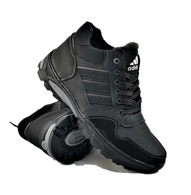 Зимние Кроссовки Adidas Мужские Ботинки с Мехом Чёрные Адидас (размеры: 40,41,42) Видео Обзор Днепр - изображение 6