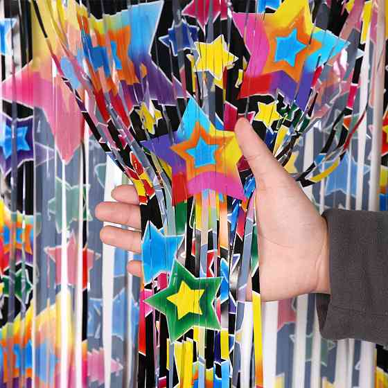 Дождик на фотозону с принтом звезд 2 м на 1 м разноцветный Киев