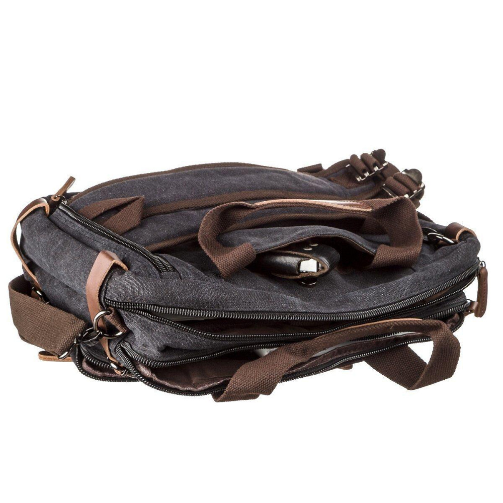 Сумка-трансофрмер текстильная Vintage 20144 Черная Киев - изображение 6