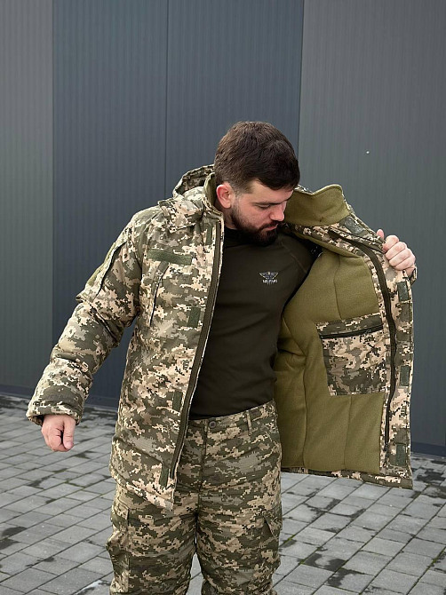 Зимовий чоловічий піксельний бушлат ММ-14 тепла армійська куртка бушлат ріп стоп для військовослужбовця Львів - фото 7