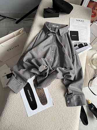 Жіноча трендова сорочка в карту батал турецька фланель Сірий Одеса