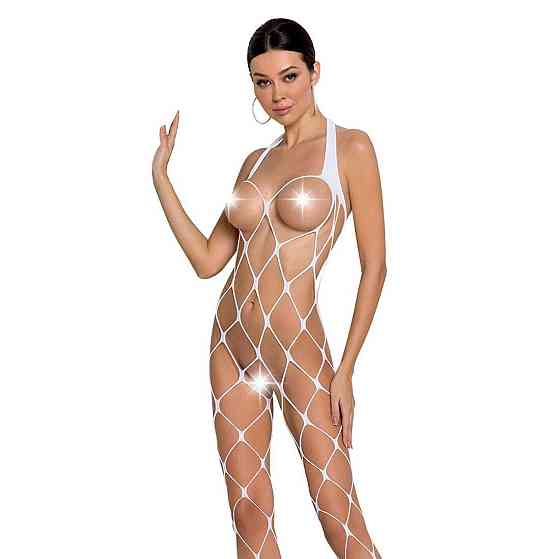 Бодістокінг у дуже велику сітку Passion BS091 white, з доступом Sex Aura Київ