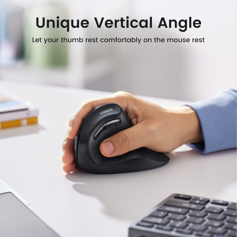 Маніпулятор миша бездротова UGREEN MU008 Multi-mode Vertical Mouse White Одеса - фото 16