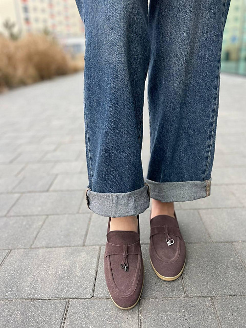 Hengji Лофери жіночі HENGJI 336-4 шоколадні (весна-осінь, замша натуральна) (5767) Коломия - фото 7