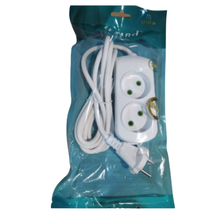 Подовжувач без заземлення 2 розетки 2м Letitia Лезард Житомир