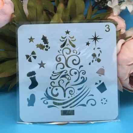 Новогодний трафарет Новогодняя елка 13 на 13 см серый Киев