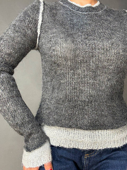 Светр жіночий A-N 8096 двошаровий в’язаний павутинка, сірий, one size Київ - фото 16