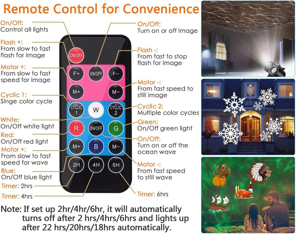 Светодиодный проектор для Рождества Нового года Хэллоуина 12 слайдов 10 цветов праздничное освещение с пультом Киев - изображение 7