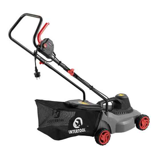 Газонокосилка электрическая, 1.2 кВт, 3300 об/мин, ширина срезания 320 мм, высота среза 27/45/52 мм, контейнер 30 л INTERTOOL Киев