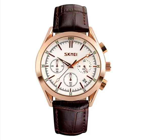 Мужские часы Skmei Prestige 9127 классические Коричневые Винница