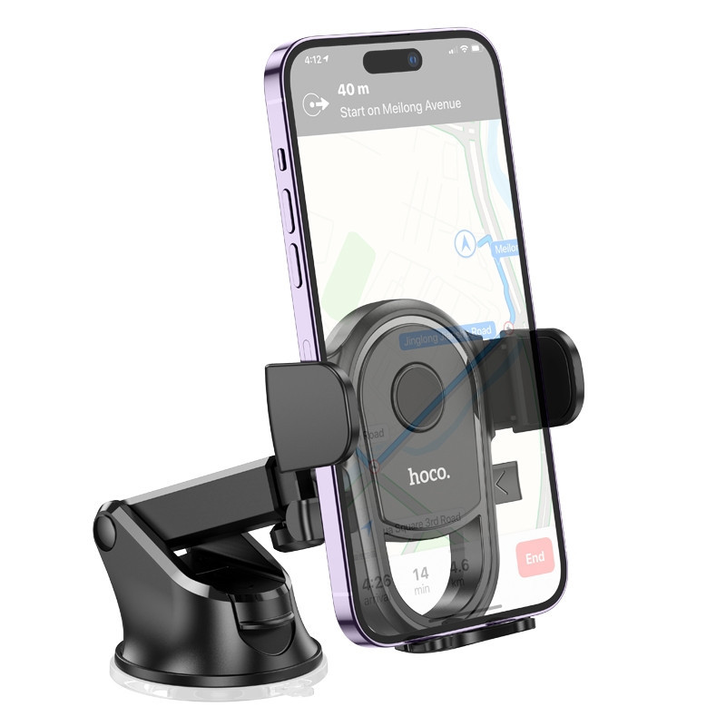 Автомобильный держатель для телефона HOCO H5 Integrity one-key car holder(center console) Black Одесса - изображение 3