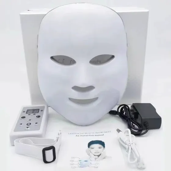LED маска для фотодинамической и микротоковой терапии лица и шеи, светодиодная маска для ухода за кожей Киев