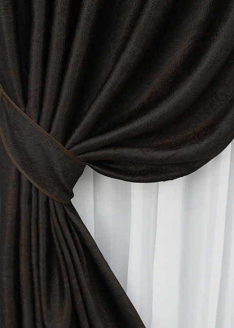 Комплект готових штор VR-Textil Софт № 1450ш 150х275 см 2 шт. Венге (33-0323) Киев - изображение 4