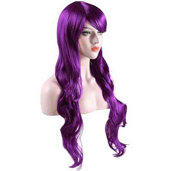 Перука хвиляста аніме 80см косплей «Фіолетова» Вінниця