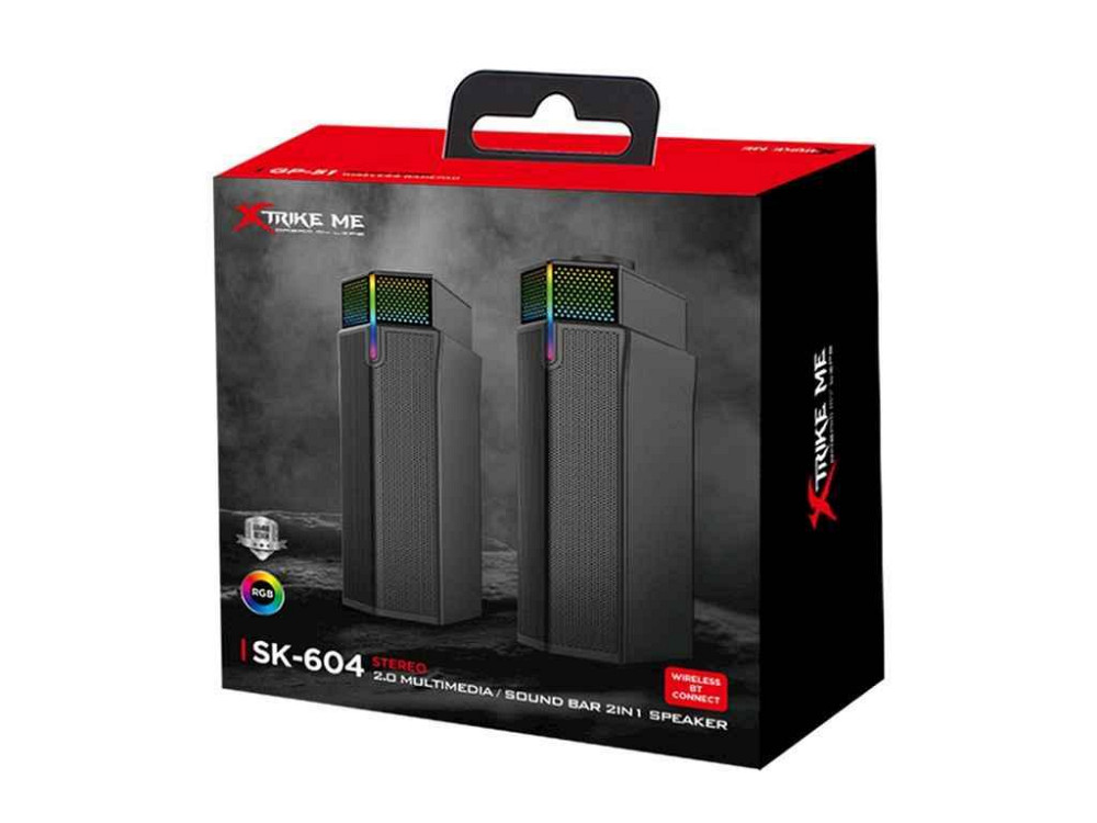 Колонка компютерна 2.0 SK-604 RGB чорні 10W ТМ XTRIKE Київ - фото 1