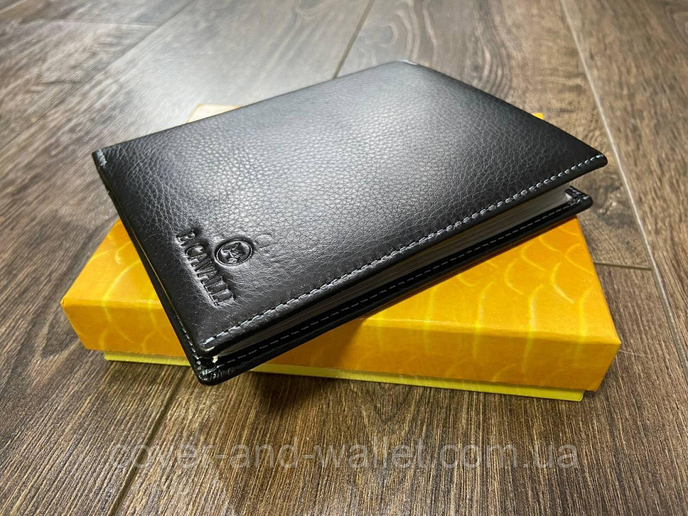 Велика містка шкіряна візитниця картхолдер чорного кольору B.Cavalli 4-465 Київ - фото 1