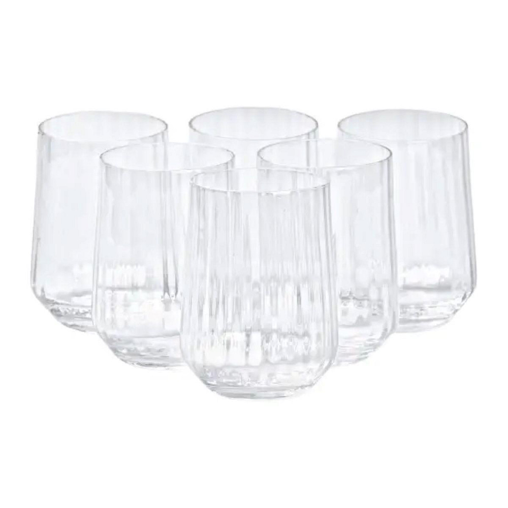 Ребристі стакани 450 мл, 6 штук, прозорі Київ - фото 1