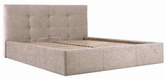 Кровать Двуспальная Manchester Comfort 180 х 190 см Мисти Mocco С подъемным механизмом и нишей для белья Мокко Киев