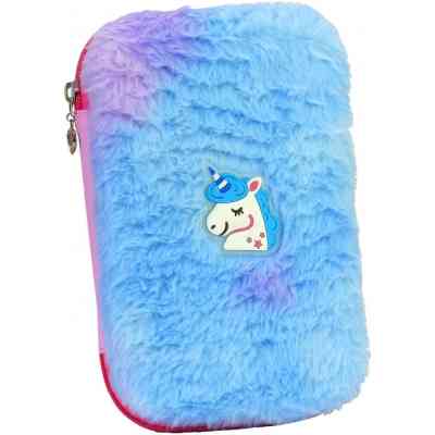 Пенал Cool For School 1 відділення з плюшем та аплікацією Блакитний (CF6514-blue) Вінниця