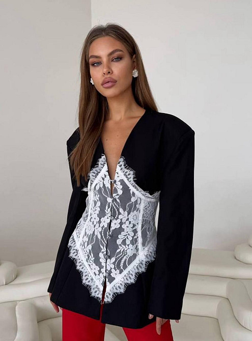 Жіночий піджак з мереживним гіпюром Одеса - фото 1