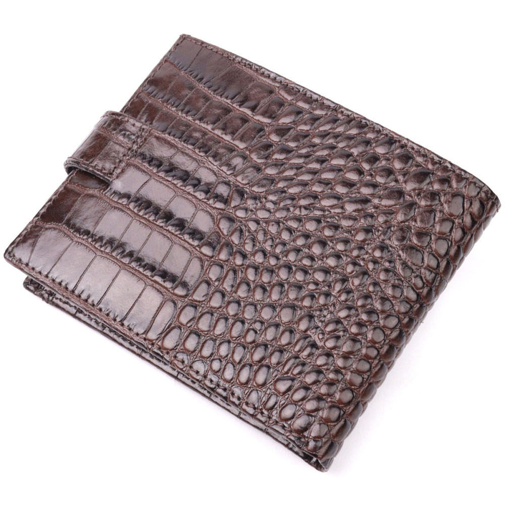 Функциональный мужской кошелек из фактурной кожи KARYA 21069 Коричневый Киев - изображение 2