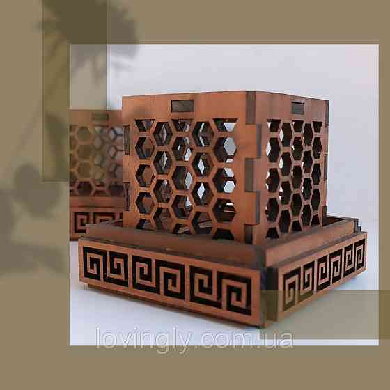 Деревянный подсвечник из акации для чайной свечи. Ирпень