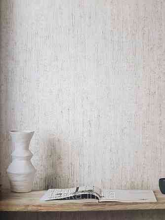 Шпалери вінілові на флізеліні Grandeco Textured vibes 0.53x10 під кору дерева структурні сірі бежеві Київ