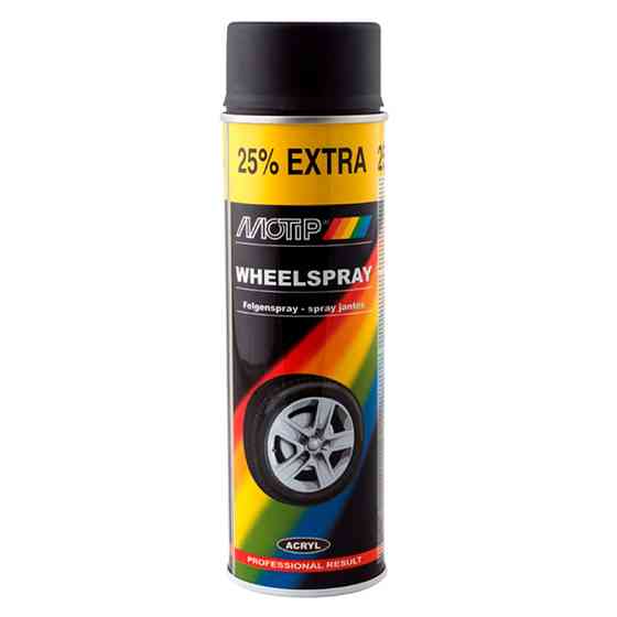 Емаль для дисків Motip Wheel Spray чорна глянцева аерозоль 500мл Львів