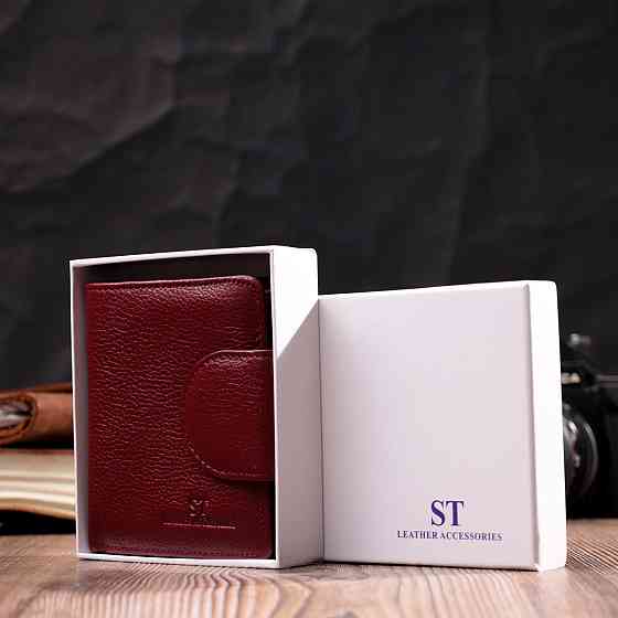 Женский кошелек вертикального типа из натуральной кожи ST Leather 22452 Бордовый Киев