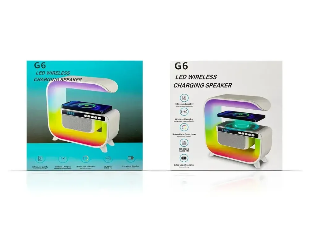 Лампа-нічник з Bluetooth-колонкою G-Smart G6, Портативна колонка, Світильник з бездротовою зарядкою Одеса - фото 4
