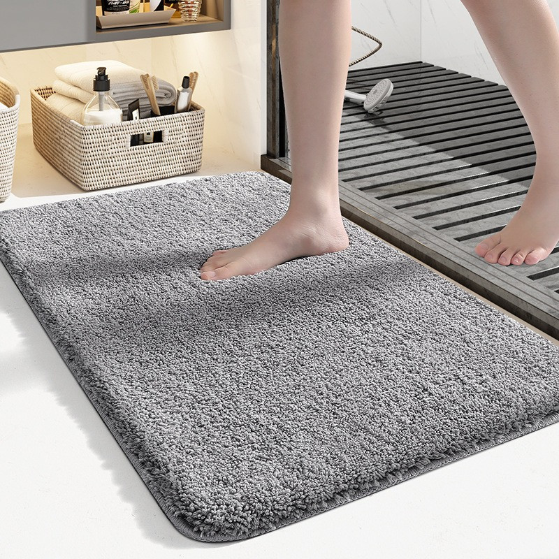 Коврик для ванной и душа коврик для ног в ванную,микрофибра атискользящий влаговпитывающий однотонный 50х80 см,grey Каменец-Подольский - изображение 1