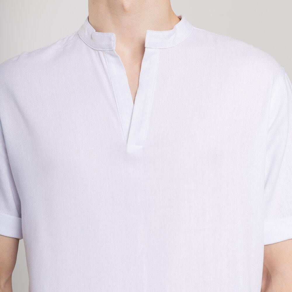 Мужская белая рубашка с коротким рукавом Pobedov Misto Киев - изображение 6