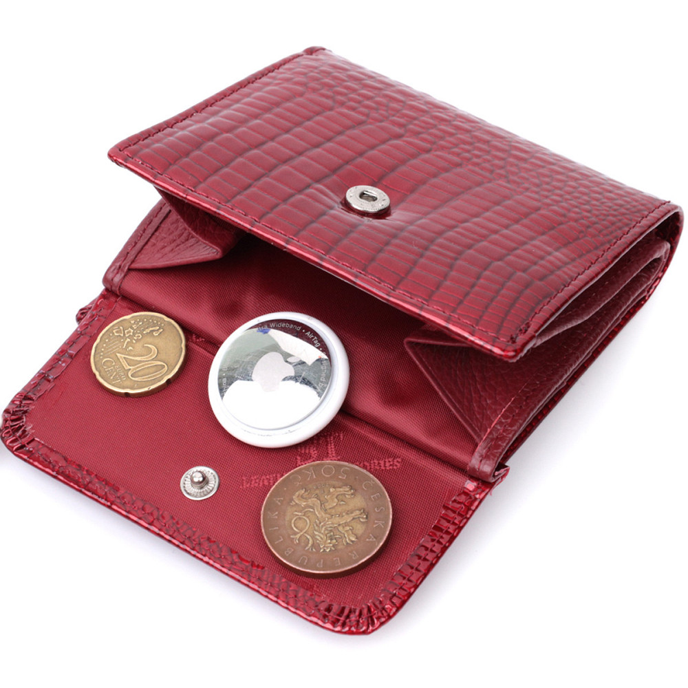 Фактурный женский кошелек из натуральной кожи ST Leather 22705 Красный Киев - изображение 6