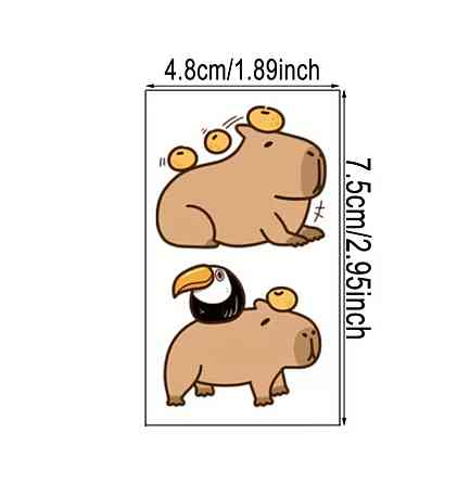 Набір 30 шт тимчасові тату капібара наклейки на тіло дитячі водостійкі тату стікери Київ