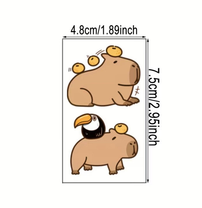 Набір 30 шт тимчасові тату капібара наклейки на тіло дитячі водостійкі тату стікери Київ - фото 5