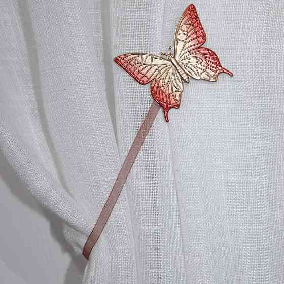 Магніти для штор і гардин (139м) Метелик набір 2 шт Червоний з золотистим (81-050) Київ