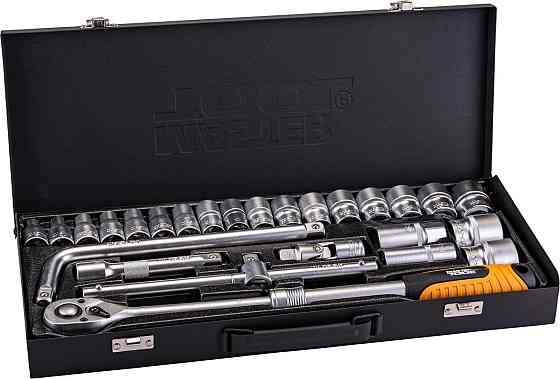 Набор торцевых насадок MASTERTOOL PROFI CrV 1/2