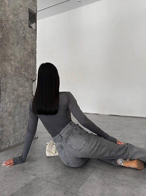 Женский стильный топ с вырезом микро дайвинг Графит, 44/46 Одесса - изображение 5